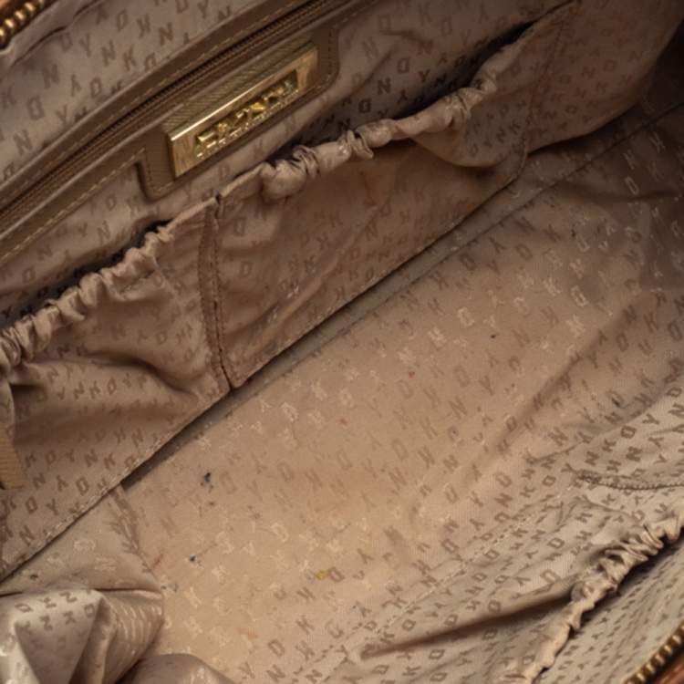 Pre Owned Dkny Tan Leather Bryant Park Chain Tote
