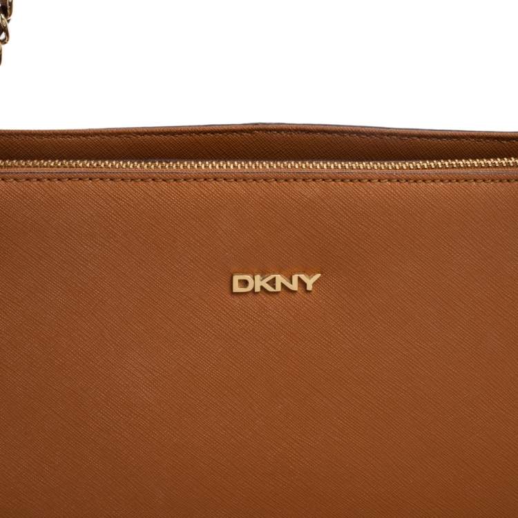 Pre Owned Dkny Tan Leather Bryant Park Chain Tote