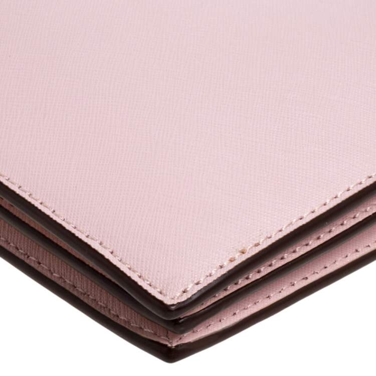 Pre Owned DKNY Powder Pink Leather Triple Zip Bryant Park Crossbody Bag