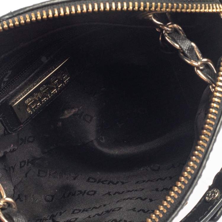 Pre Owned Dkny Black Leather Camille Dome Shoulder Bag