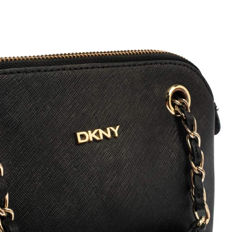 Pre Owned Dkny Black Leather Camille Dome Shoulder Bag