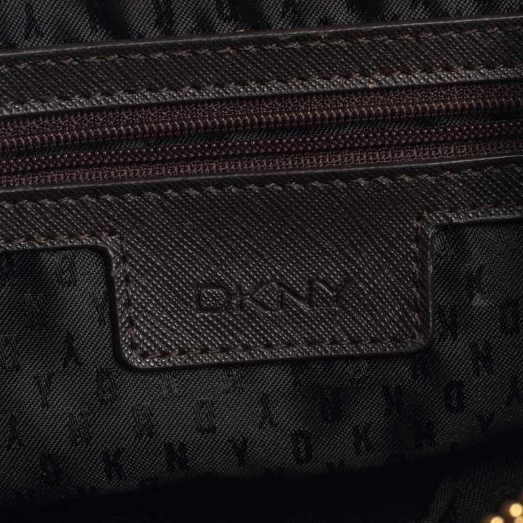 مملوكة مسبقًا Dkny Burgundy Leather Dome Chain Shoulder Bag