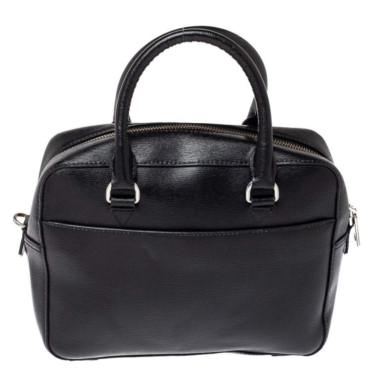 Pre Owned DKNY Black Leather Zip Satchel
