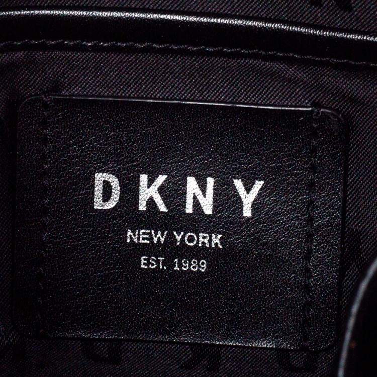 Pre Owned DKNY Black Leather Zip Satchel