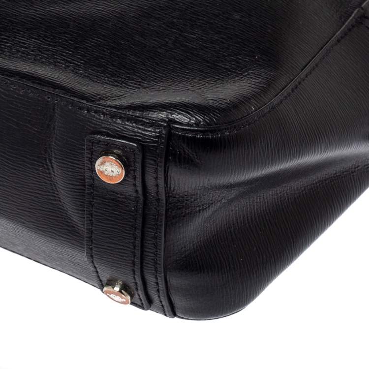 Pre Owned DKNY Black Leather Zip Satchel