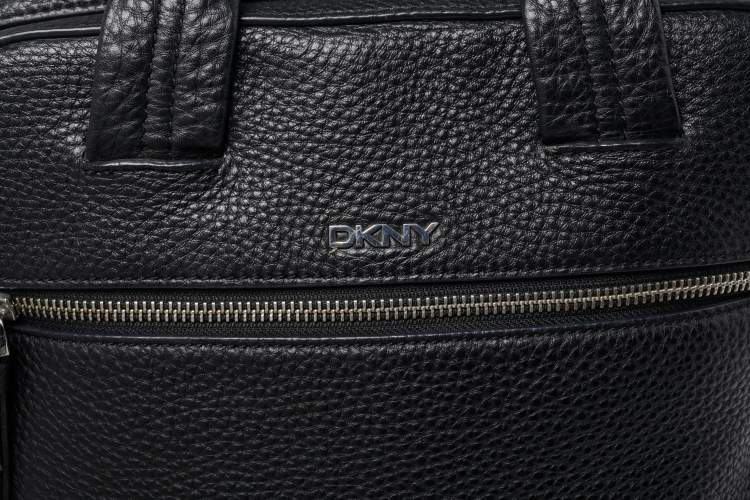 Pre Owned DKNY Black Grain Leather Two Way Backpack