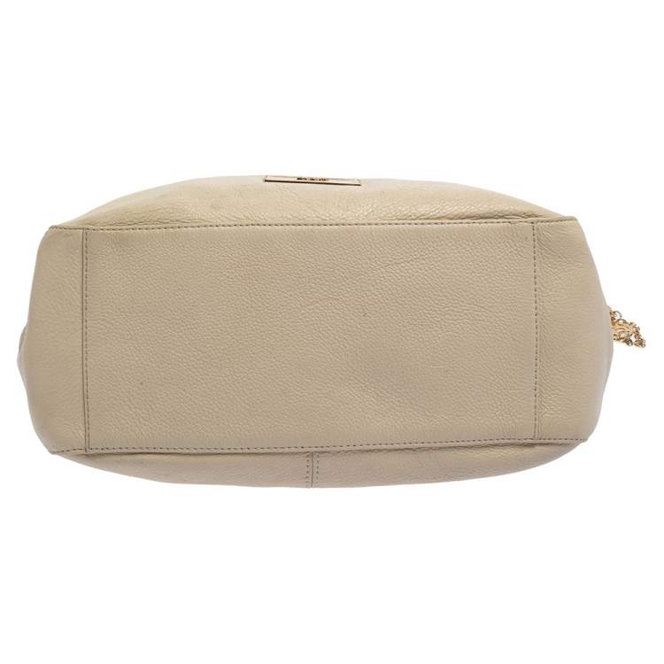 Pre Owned DKNY White Leather Hobo