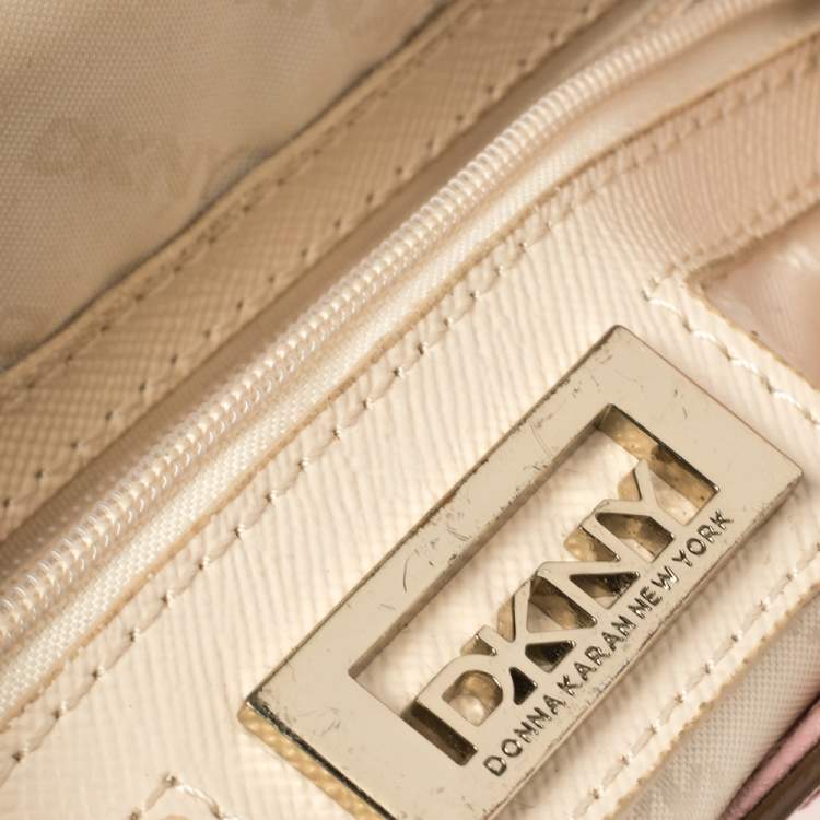 Pre Owned DKNY Pink Leather Bryant Park Flap Crossbody Bag