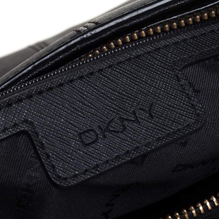 Pre Owned Dkny Black Leather Chain Tote