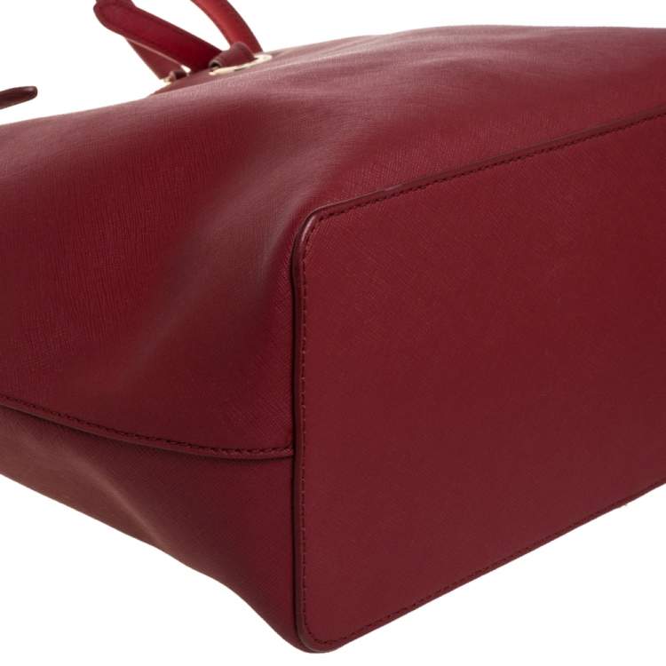 Pre Owned DKNY Red Leather Dona Karan Tote
