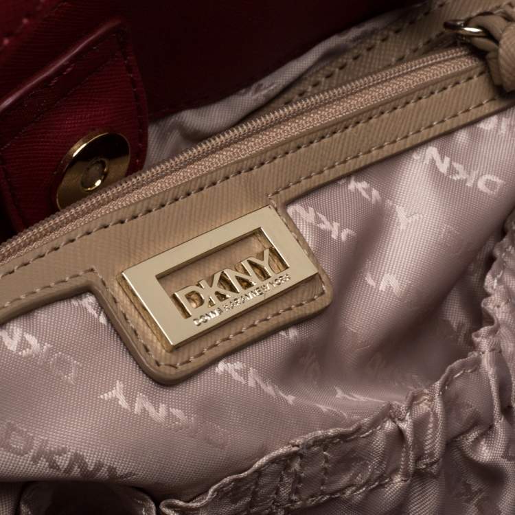 Pre Owned DKNY Red Leather Dona Karan Tote