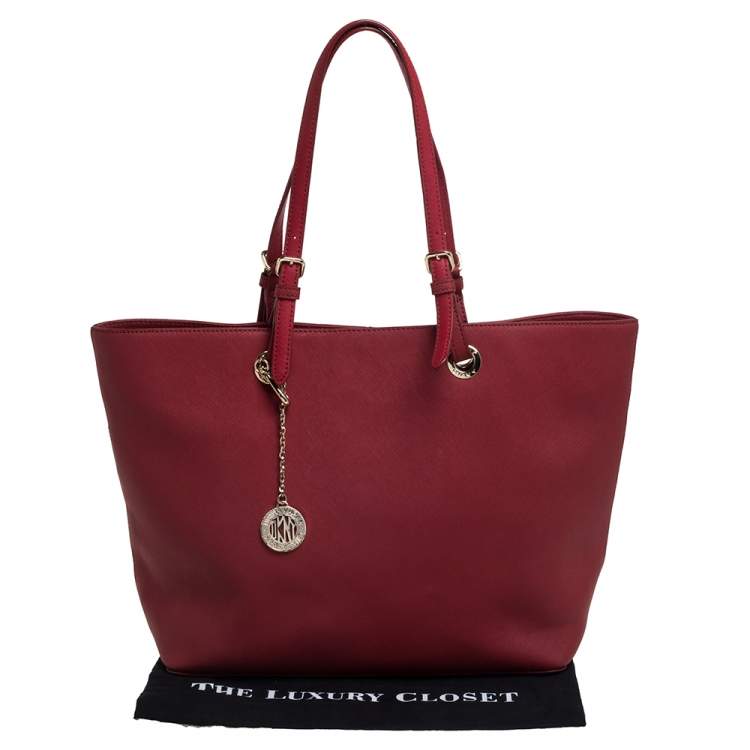 Pre Owned DKNY Red Leather Dona Karan Tote