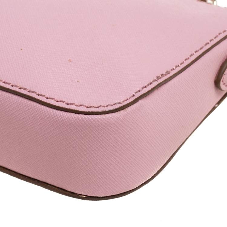 Pre Owned Dkny Pink Leather Bryant Park Chain Crossbody Bag  