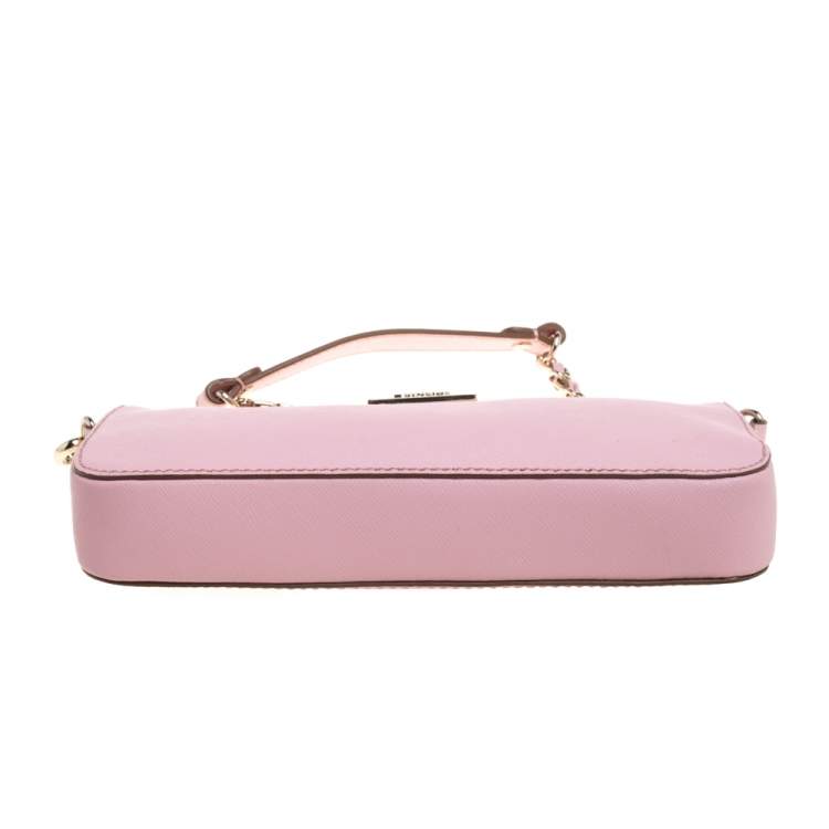 Pre Owned Dkny Pink Leather Bryant Park Chain Crossbody Bag  