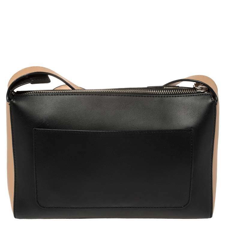 Pre Owned DKNY Tri Color Leather Metal Logo Crossbody Bag