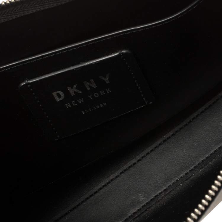 Pre Owned DKNY Tri Color Leather Metal Logo Crossbody Bag