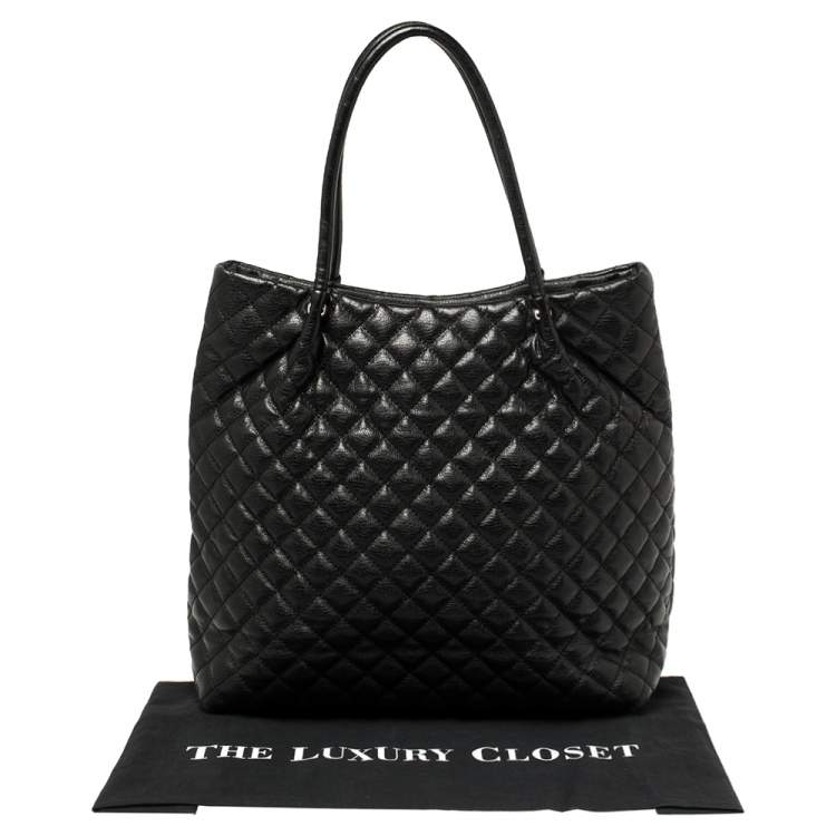 Pre Owned Dkny Black Quilted Leather Tote