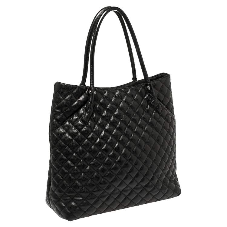 Pre Owned Dkny Black Quilted Leather Tote