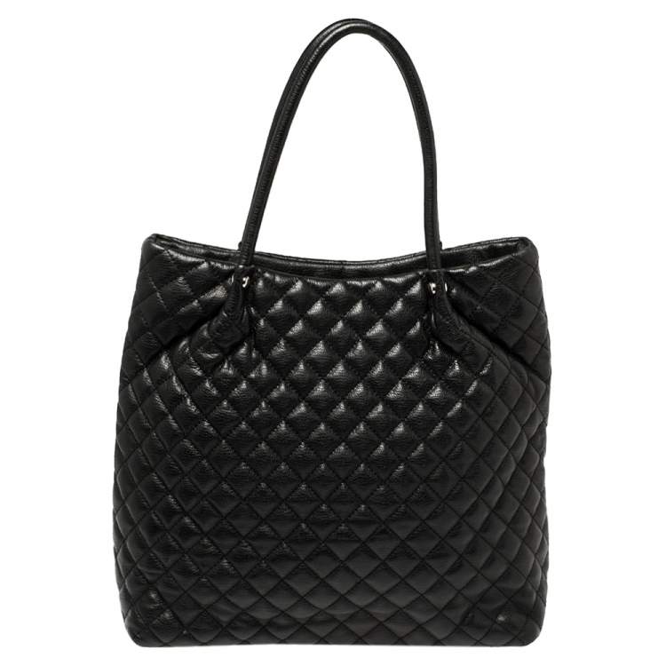 Pre Owned Dkny Black Quilted Leather Tote
