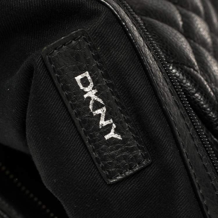 Pre Owned Dkny Black Quilted Leather Tote