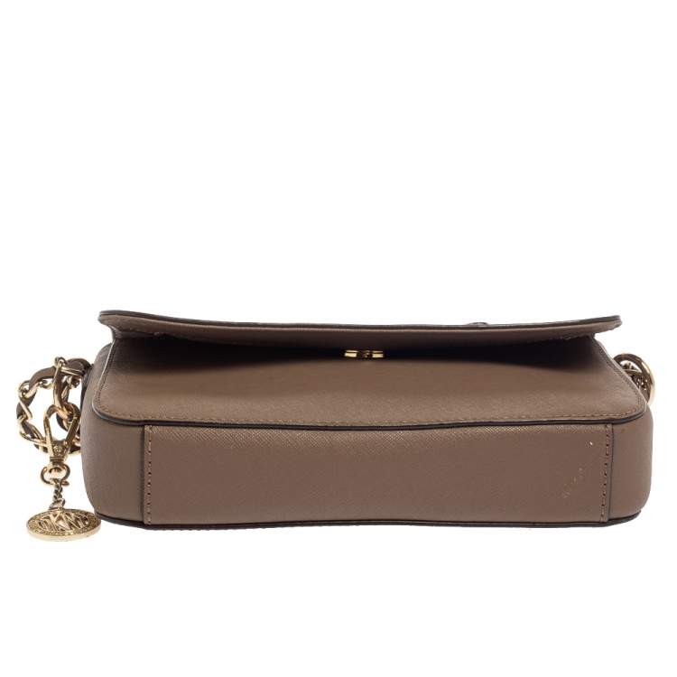 Pre Owned DKNY Brown Saffiano Leather Bryant Park Crossbody Bag