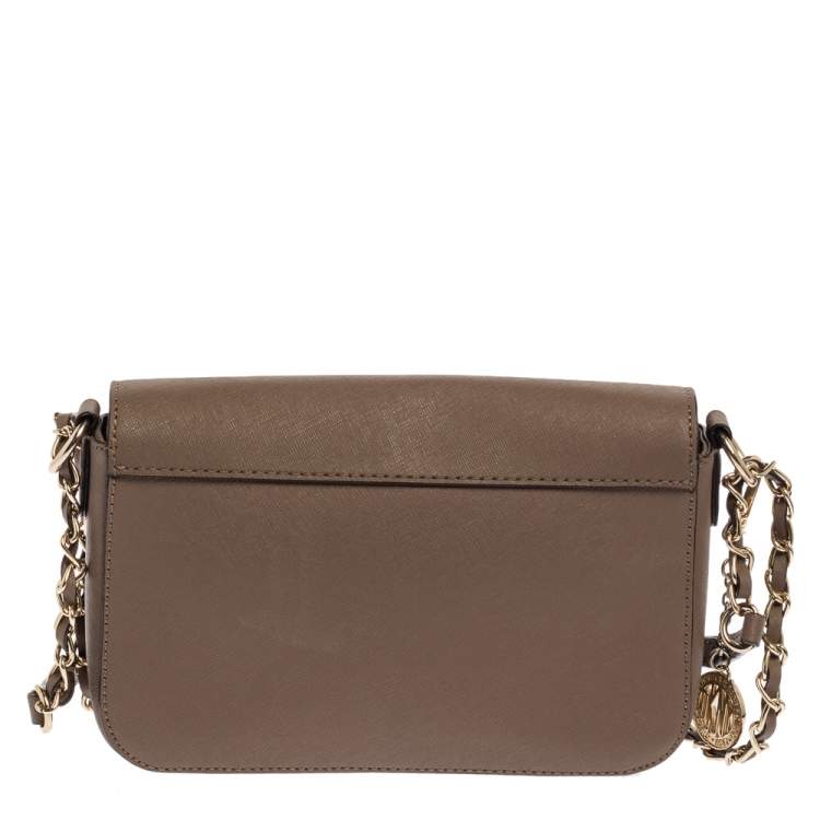 Pre Owned DKNY Brown Saffiano Leather Bryant Park Crossbody Bag