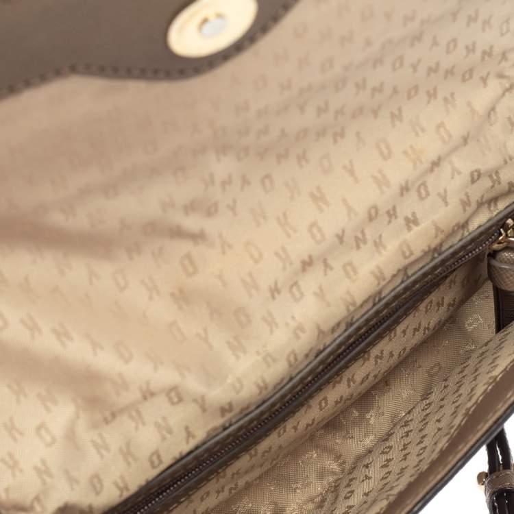 Pre Owned DKNY Brown Saffiano Leather Bryant Park Crossbody Bag