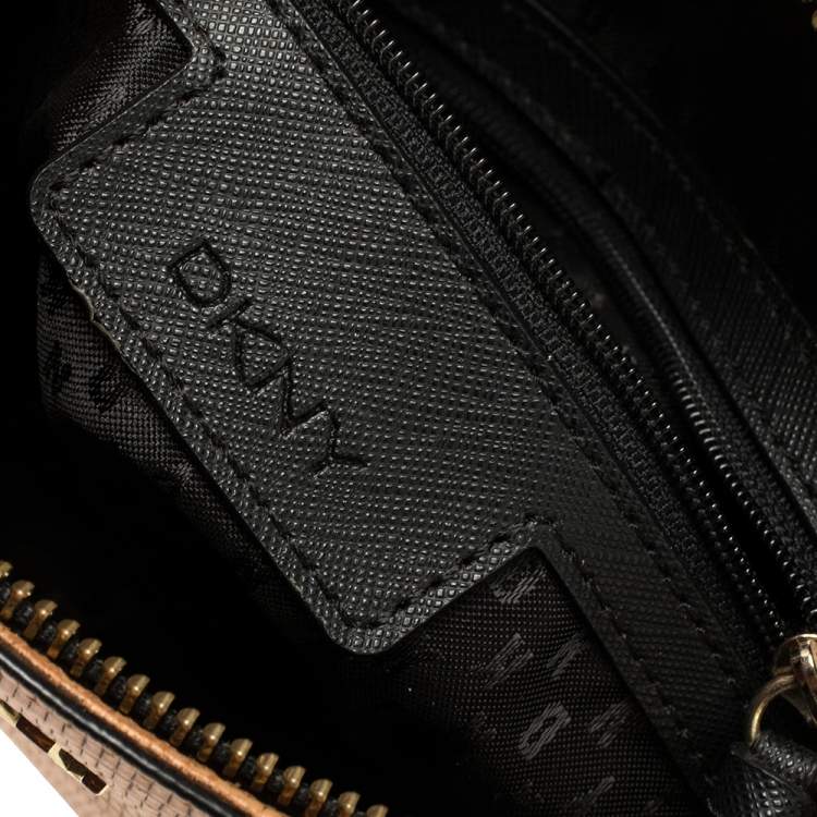 Pre Owned DKNY Brown Lizard Embossed Leather Chain Shoulder Bag