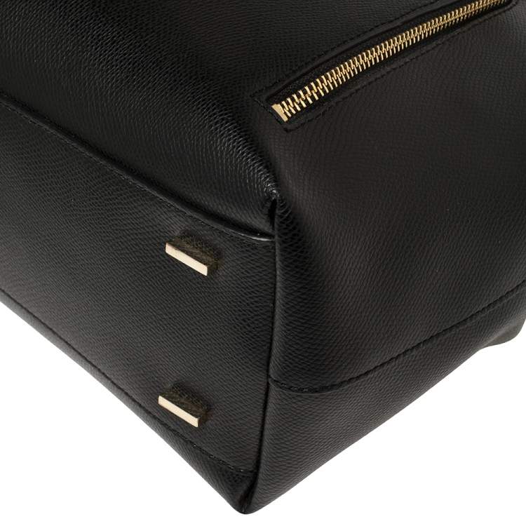 Pre Owned Dkny Black Saffiano Leather Bryant Park Front Pocket Satchel