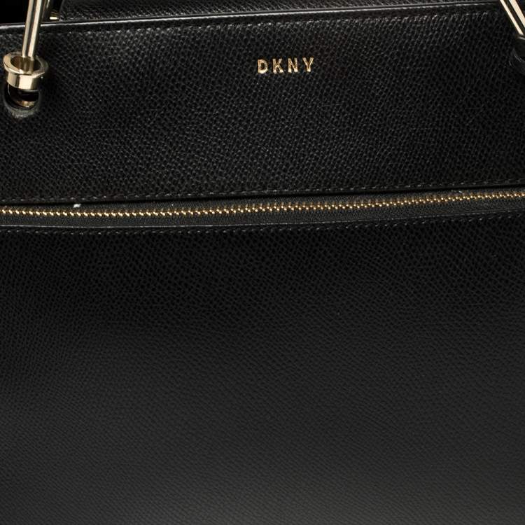 Pre Owned Dkny Black Saffiano Leather Bryant Park Front Pocket Satchel