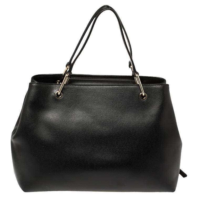 Pre Owned Dkny Black Saffiano Leather Bryant Park Front Pocket Satchel