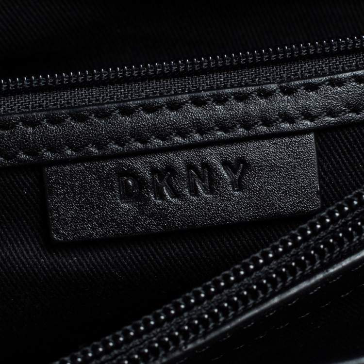 Pre Owned DKNY Blue/Black Calf Hair and Leather Greenwich Top Handle Bag