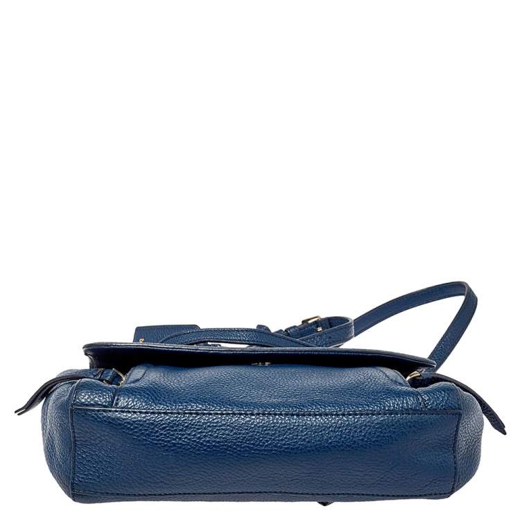 Pre Owned Dkny Blue Leather Flap Crossbody Bag