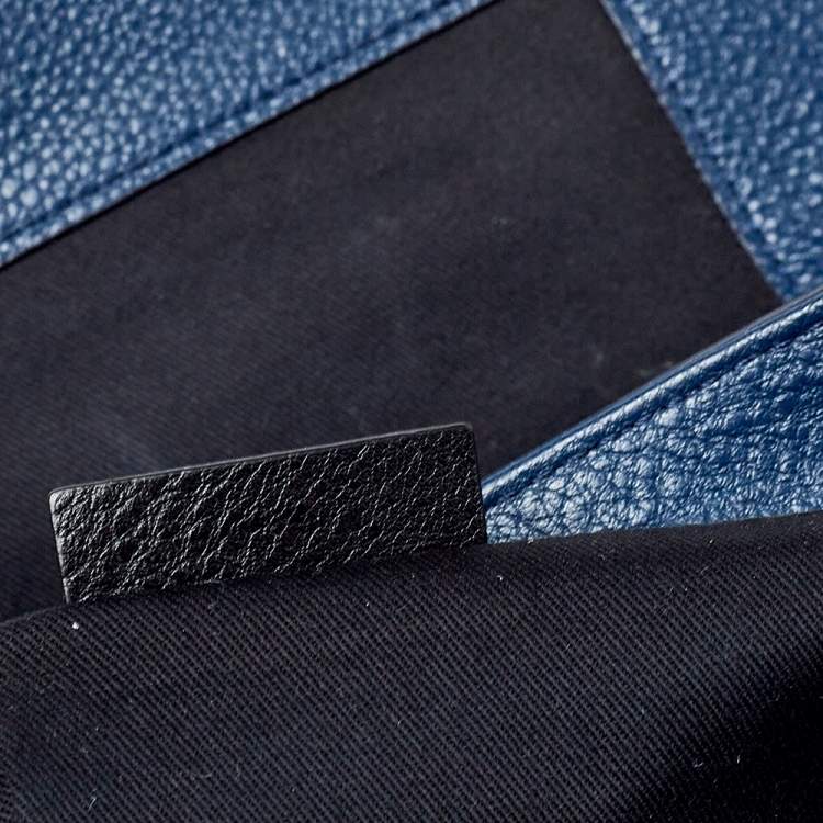 Pre Owned Dkny Blue Leather Flap Crossbody Bag