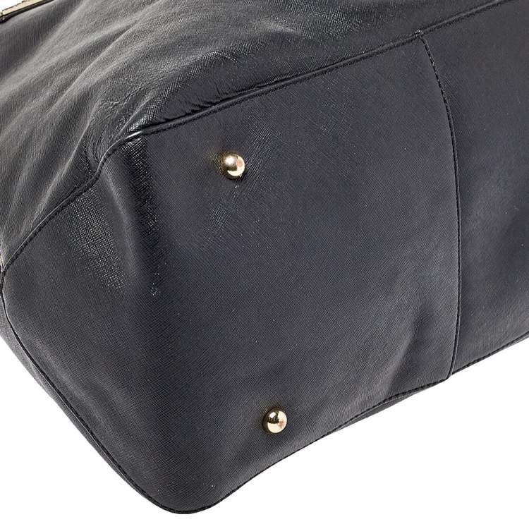 Pre Owned DKNY Black Saffiano Leather Double Zip Tote