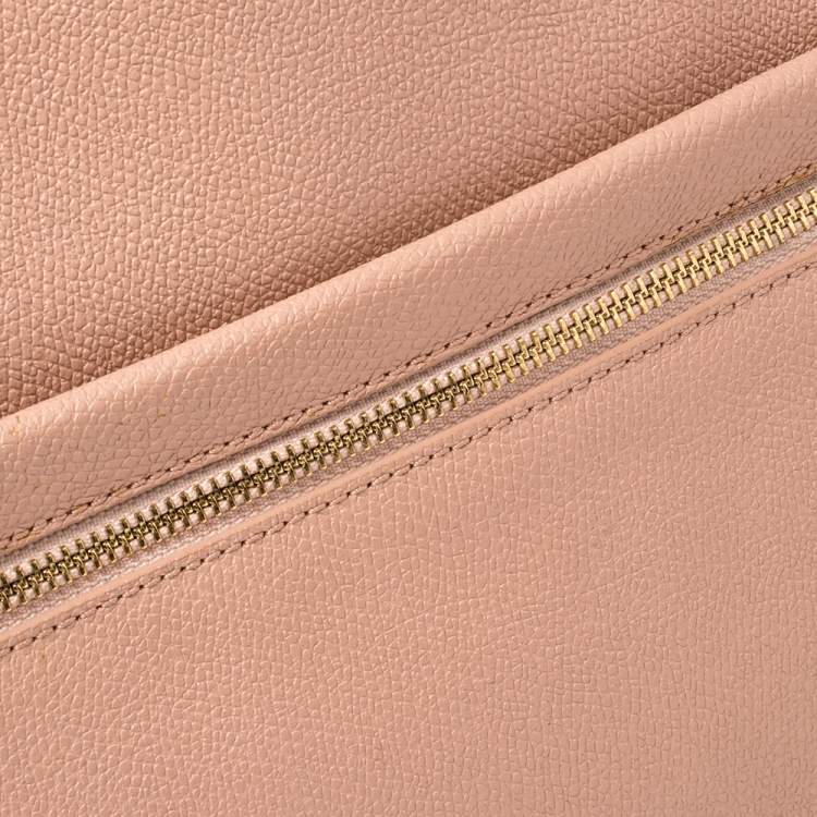 Pre Owned DKNY Pink Grained Leather Tote