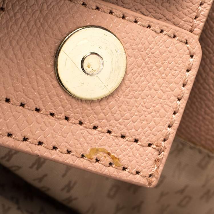 Pre Owned DKNY Pink Grained Leather Tote