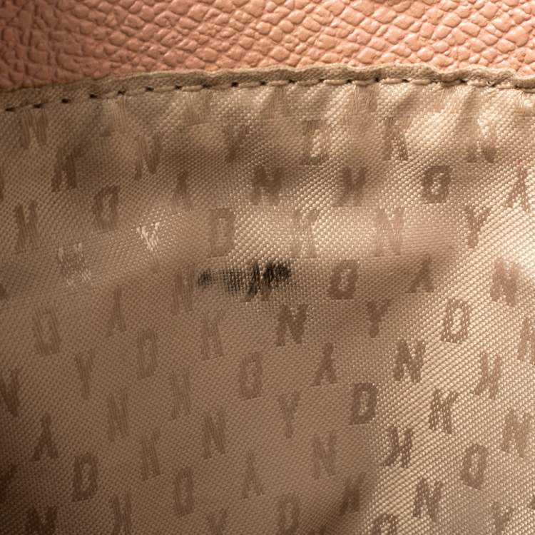 Pre Owned DKNY Pink Grained Leather Tote