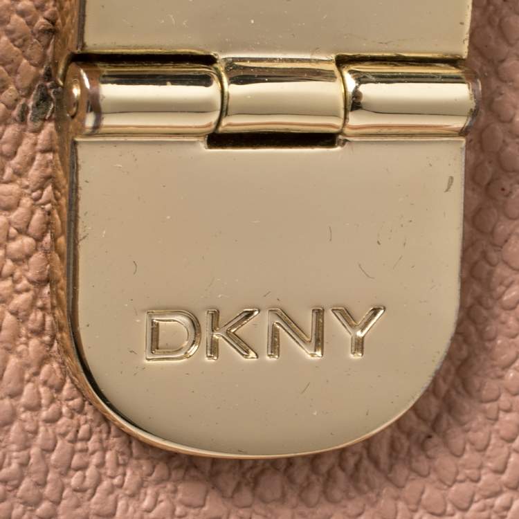 Pre Owned DKNY Pink Grained Leather Tote