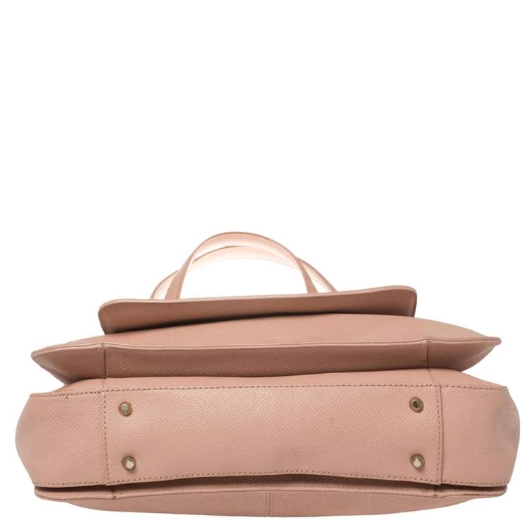 Pre Owned DKNY Pink Grained Leather Tote