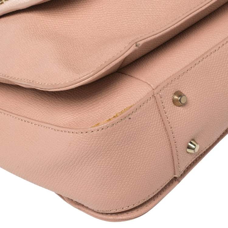 Pre Owned DKNY Pink Grained Leather Tote