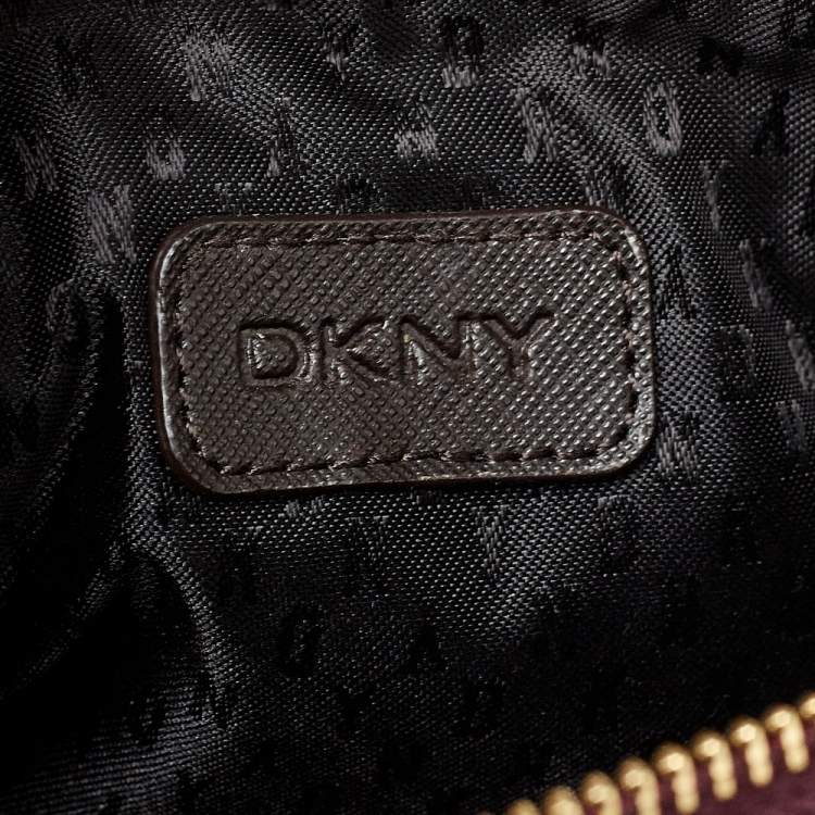 Pre Owned Dkny Burgundy Leather Zip Crossbody Bag