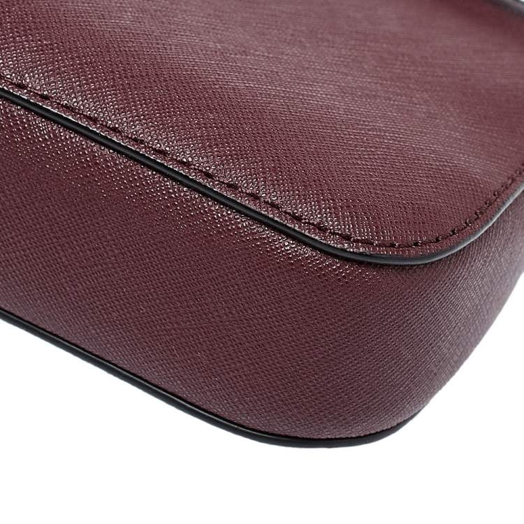 Pre Owned Dkny Burgundy Leather Zip Crossbody Bag