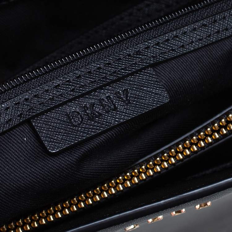 Pre Owned DKNY Black Saffiano Leather Bryant Park Chain Tote