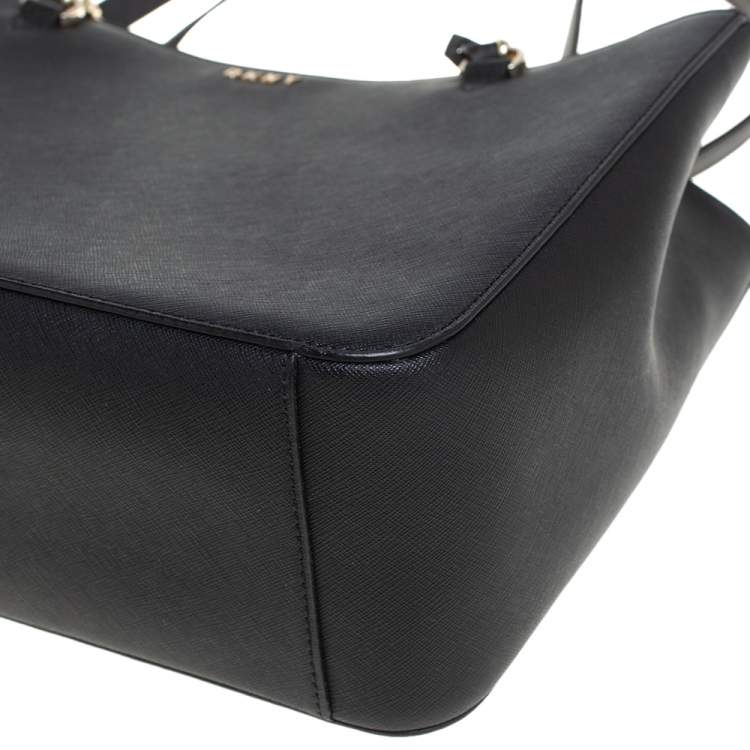 Pre Owned DKNY Black Saffiano Leather Bryant Park Chain Tote
