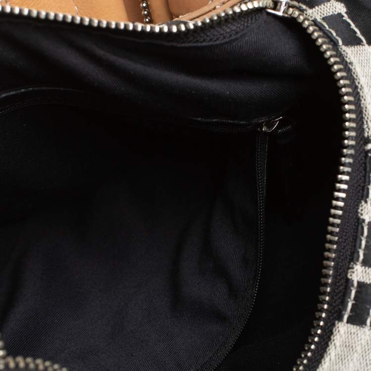 Pre Owned Dkny Grey/Beige Signature Canvas and Leather Hobo