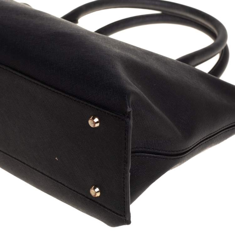 مملوكة مسبقًا DKNY Black Saffiano Leather Bryant Park Zip Tote