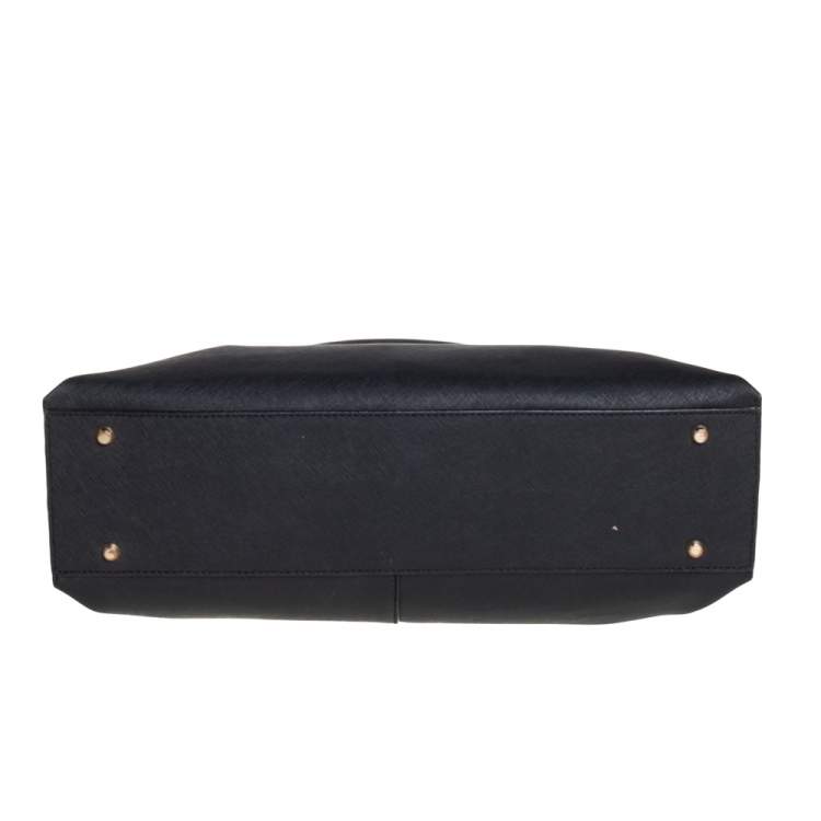 مملوكة مسبقًا DKNY Black Saffiano Leather Bryant Park Zip Tote