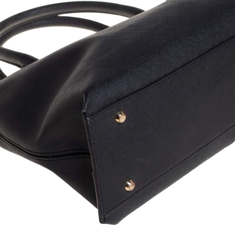 مملوكة مسبقًا DKNY Black Saffiano Leather Bryant Park Zip Tote