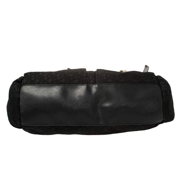 Pre Owned DKNY Signature Canvas and Leather Knotted Shoulder Bag 